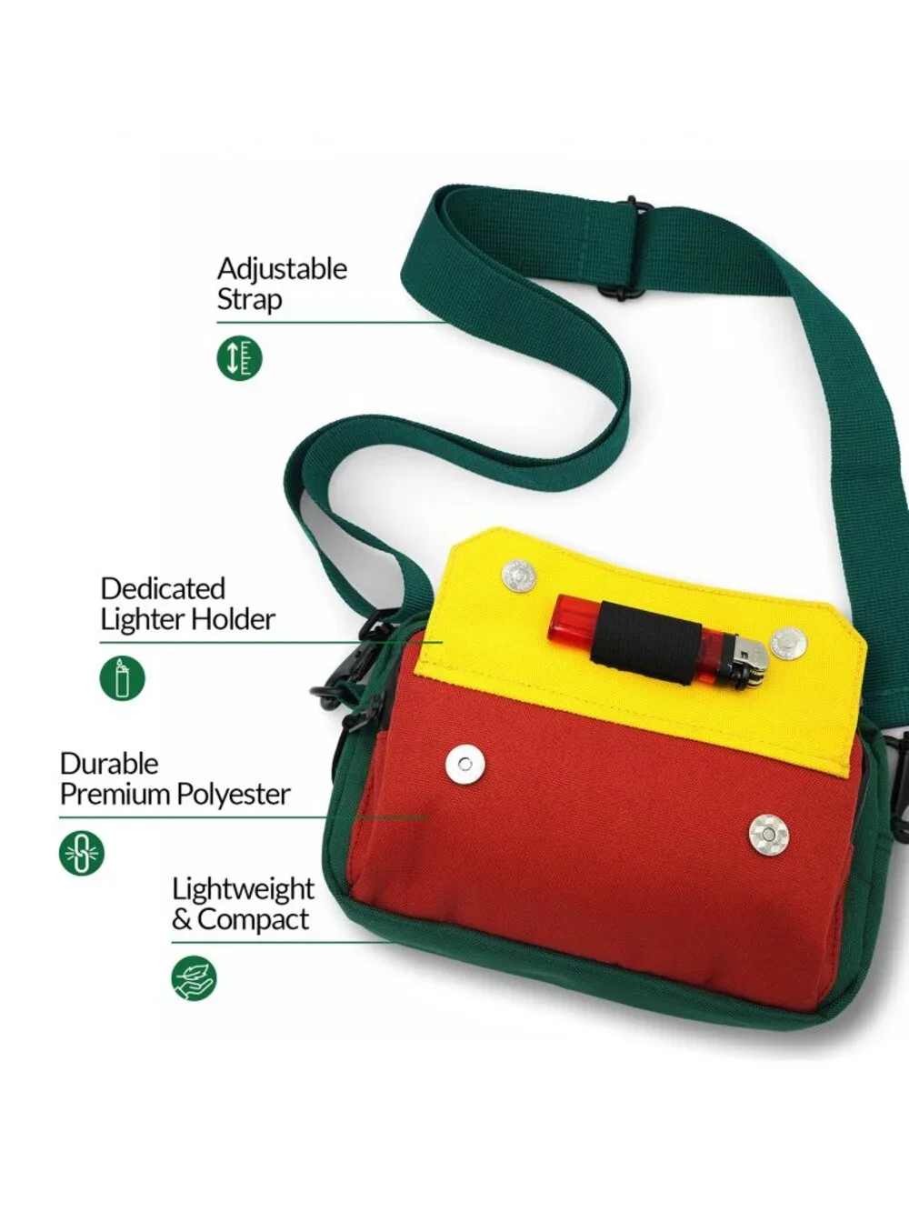Stash Proof Odor Resistant Flip Crossbody Bag (Multicolor) Sling Bag, Day Pack